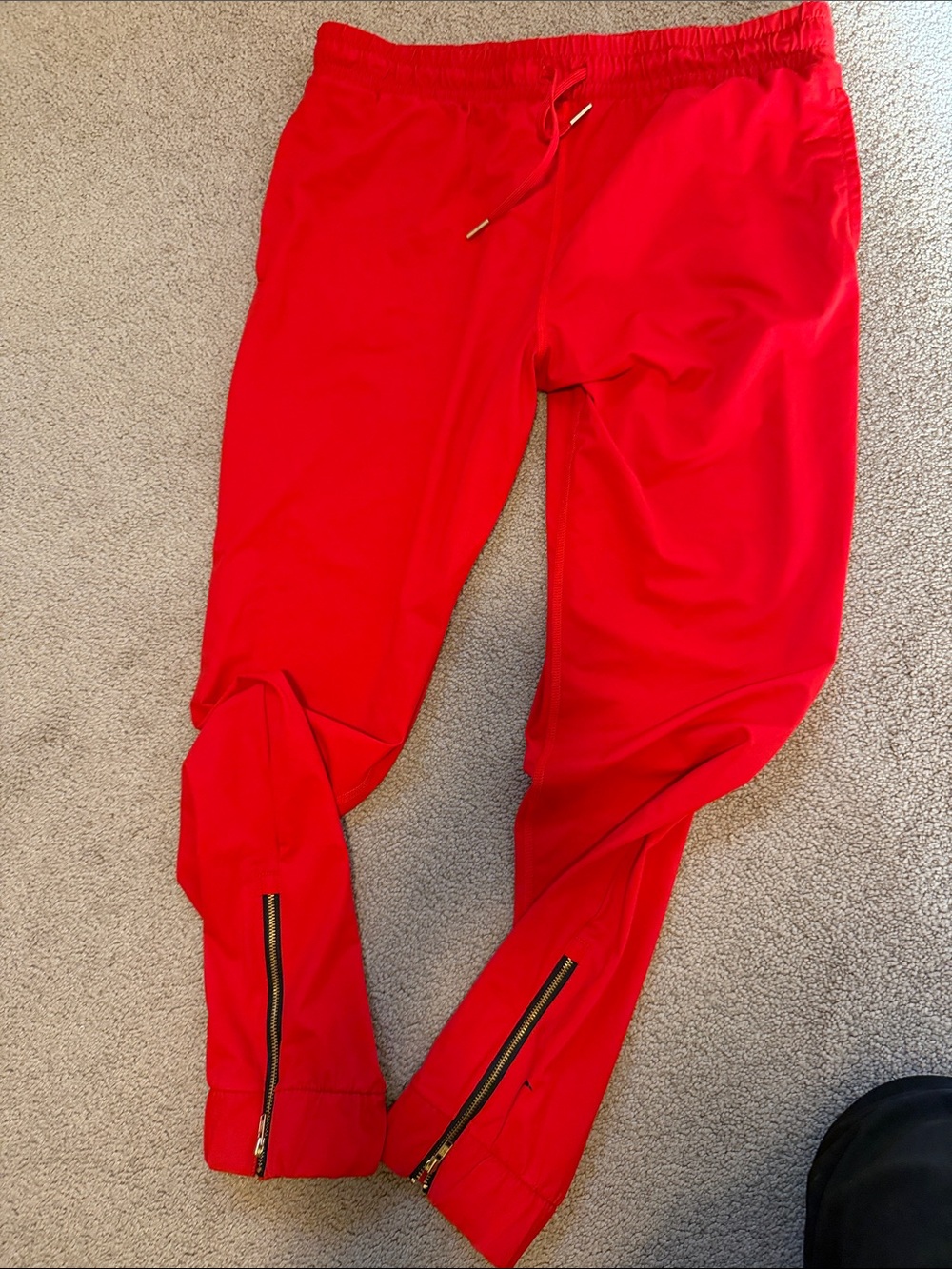ZYIA Red Cropped Ankle Joggers with Zippers